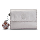 Kipling Cartera Pixi Smooth Silver Metallic 100% Original