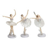 A Juego De 3 Estatuillas De Bailarinas Europeas De Ballet