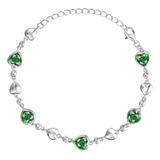 Carleen May Pulsera De Piedra Natal De Plata De Ley 925, Pul