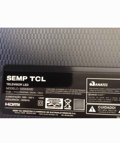 Tv Lcd Semp 50sk8300 Com Defeito Na Tela