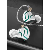 Audífonos Kz Zes Unidad 12mm Cable Premium Hifi Cyan