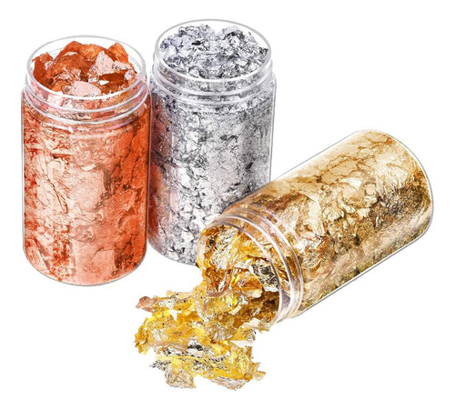 3 Piezas De Papel De Hoja De Oro Etiqueta De Uñas Esmalte