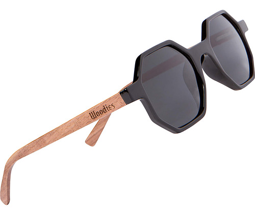 Gafas De Sol Woodies, Madera De Nogal, Hexagonales, Polariza