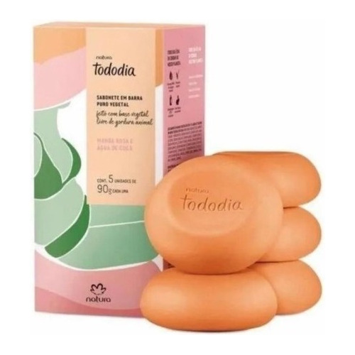 Sabonete Natura Tododia 5 X90g- Manga Rosa E Água Coco