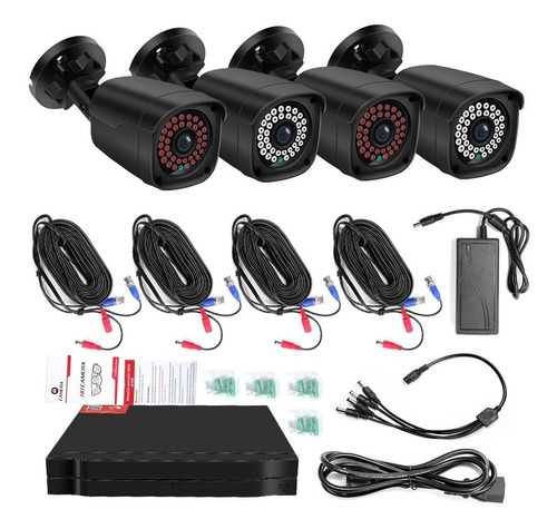 2nlf® Kit De Cámaras Vigilancia Exterior 500gb Kit Dvr 4 Camaras Circuito Cerrado