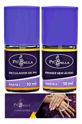 Kit Regulador Ph + Primer S/ácido 10ml Unhas Fibra Piubella 