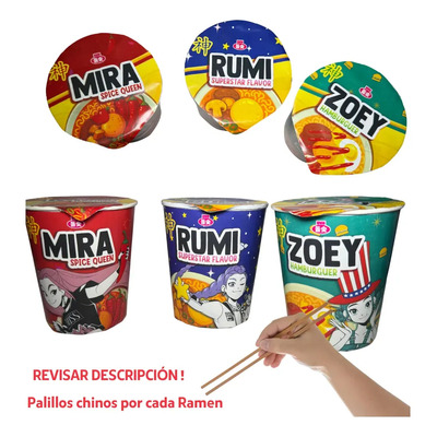 Ramen Kpop Demon Hunters Rumi, Mira Y Zoey Inspirado (3pz) | MercadoLibre