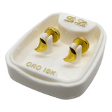 Aros Abridores Lili Luna Plana Oro 18k Con Tic Laminado