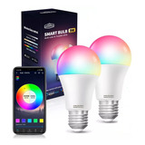 2 Foco Led Inteligente Wifi Rgbcw 9w E26 Alexa Google Siri