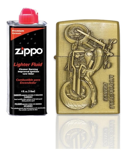 Kit Zippo / Gasolina + Encendedor Tipo Zippo Moto