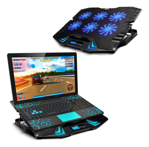 Redlemon Ventilador Y Soporte Para Laptop Gamer Con Luz Led,