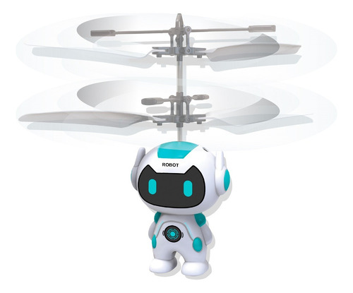 Mini Robô Drone Voador Quadricóptero Recarregável Polibrinq Cor Branco