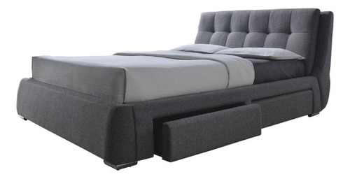 Coaster Home Furnishings Cama Tapizada, Queen, Gris/cromo, .