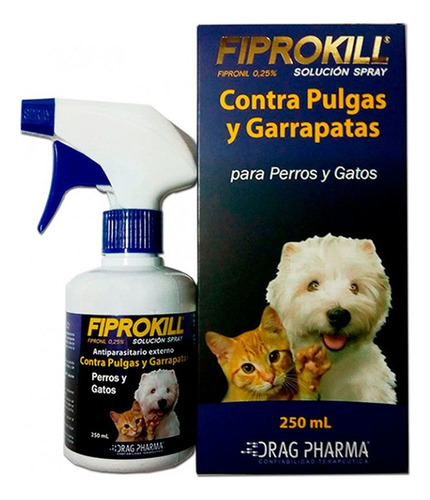 Fiprokill Spray Anti Pulgas Y Garrapatas 250ml Gatos Y Perro