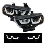 Faros Charger 2011 2012 2013 2014 Negro Barra Led Halo