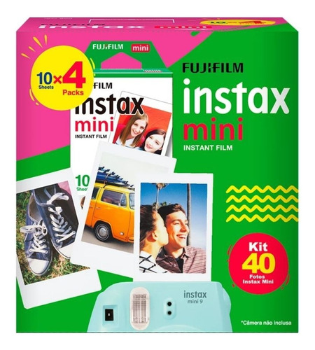 Filme Para Instax Mini 9 8 7s Pacote Com 40 Fotos 54x86mm