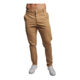 Pantalon Casual Hombre Gabardina Stretch Slim Fit Vestir