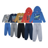 5 Conjunto Moletom Grosso Infantil Masculino De Inverno Frio