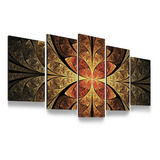 Kit 5 Quadros Decorativos Sala Quarto Mandala Abstrato 