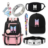 Mochila Bts Para Niñas Adolescentes, Juego De 7 Unidades, Mo