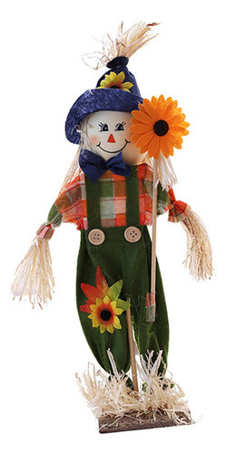 Muñeca De Pie Duradera Con Un Elegante Espantapájaros Floral