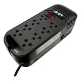 Regulador De Voltaje Ghia 8 Contactos A 1300 Va 600 Watts En Conjunto Color Negro Modelo Gvr-013