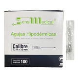 Aguja Hipodermica Sensimedical 22gx32mm 100 Piezas