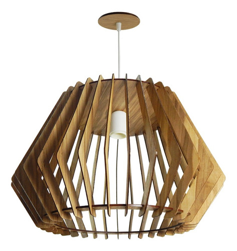 Lampara De Techo Madera Colgante Moderna Comedor 46x30cm Led