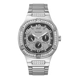 Reloj Guess Para Hombre De 46 Mm - Correa En Tono Plateado E