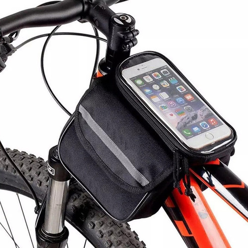 Alforja Doble Bolso Para Bicicleta Con Porta Celular Tactil
