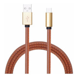 Cable Cargador Amitosai Compatible Con iPhone 1 Metro Cuero Usb A Lightning Mts-usbl1mcuero Amitosai