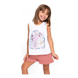 Pijama Infantil Musculosa Y Short Princesas Disney 20331