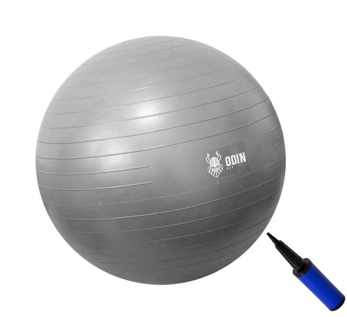 Bola Suiça Pilates Yoga Abdominal Gym Ball 75cm Bomba Grátis Cor Cinza-claro