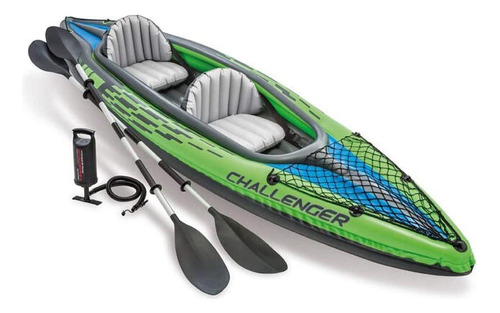 Kayak Inflable Intex Challenger K2 Inflador Y Remos