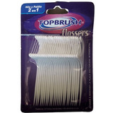 Top Brush Flossers Hilo Y Palillo Interdental 2 En 1 24 Unid