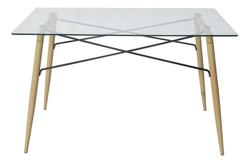 Mesa Comedor Rectangular De Vidrio Eames 140x80 / Oferta