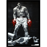 Quadro Poster Muhammad Ali Boxe Arte Moldura  44x32cm