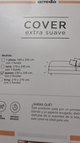 Cubrecama Queen Size  De Microfibra Arredo Con Dos Fundas