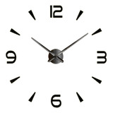 Reloj De Pared 3d Con Números De Espejo Negro + Plata
