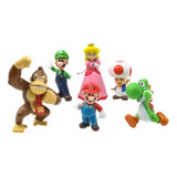Juguete Super Mario Bros Luigi Yoshi Donkey Kong Set 6 Un