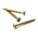 Tornillo Fix Madera Dorado 6x1 25mm Cab. 8 Mm Paq X 100 Un