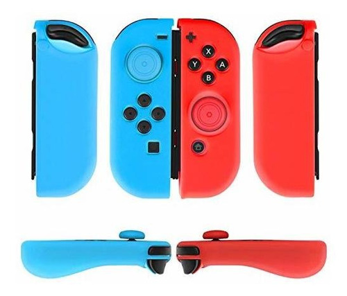 Protectores Joy-cons Gel Para Nintendo Switch Azul Neon Rojo