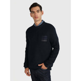 Suéter Con Etiqueta Bordada De Hombre Azul Tommy Jeans