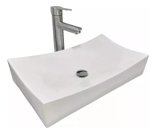 Lavatorio Ceramica Sobrepuesto Rectangular 65x39 Cm Alfonsin