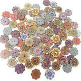 Honbay Botones Decorativos De Madera Con Forma De Flor