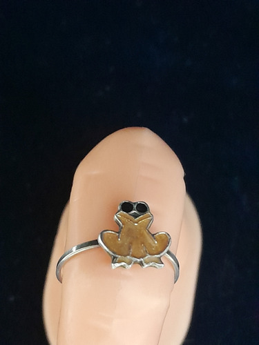 Anillo De Plata Y Esmalte ,rana