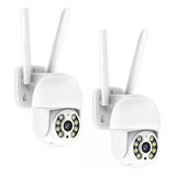 2 Piezas Cámara De Seguridad Wifi 4mp Hd 1080p Ip C/alarmaa