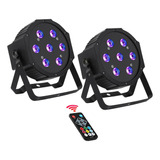 Paquete De 2 Luces Par, 70 W, 7 Led, Rgbw, 4 En 1, Luces De 