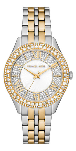 Reloj Mujer Michael Kors Mk4811 Harlowe Correa Bicolor Plateado Con Dorado
