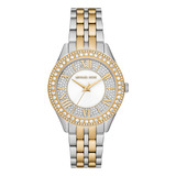 Reloj Mujer Michael Kors Mk4811 Harlowe Correa Plateado Bisel Plateado Fondo Blanco